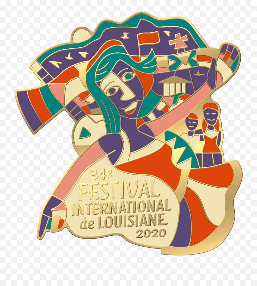 Festival International De Louisiane Pin Poster Music Lineup - Festival International 2020 Emoji,Louisiana Creole Flag Emoji