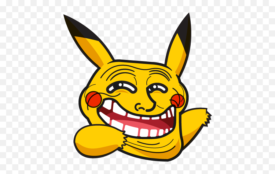 Pikachu Trollface - Naruto Troll Face Png Emoji,Trollface Emoticon.