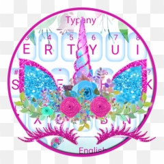 Girly Cute Unicorn Keyboard Theme - Clip Art Emoji,Unicorn Emoji Keyboard