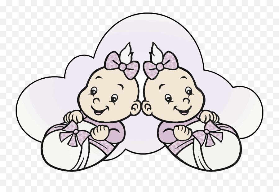 Two Girl Babies Vector Clipart Image - Twin Emoji,Italian Hand Gesture Emoji