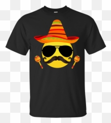 Emoji Sombrero Cool Sunglasses Cinco De Mayo T - Diablo Sandwich And Dr Pepper T Shirt,Sombrero Emoji