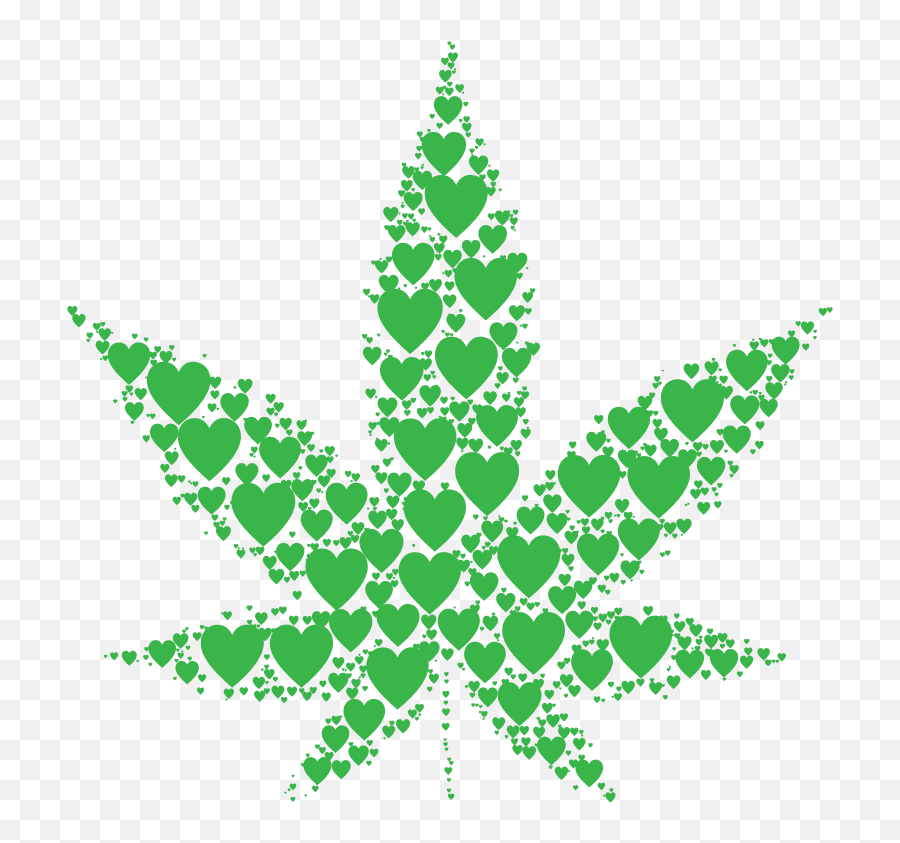 Download Free Png Marijuana Leaf Hearts 2 - Cannabis Leaf Free Clipart Emoji,Pot Leaf Emoji