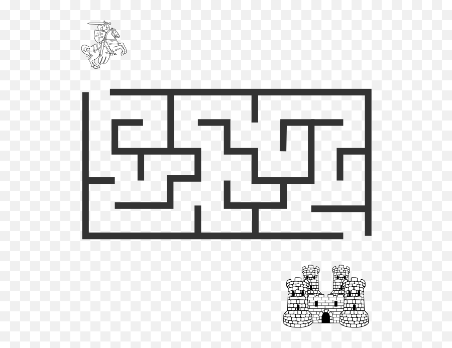 A Knight Searching His Castle - Simple Maze Clipart Emoji,Emoji Bulletin Board