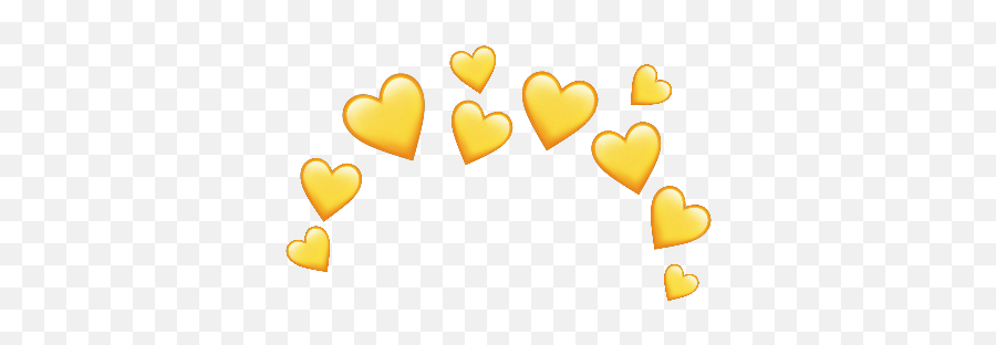 Crown Yellow Heart Emoji Love Corona Amarillo Corazon - Yellow Heart Crown Transparent,Yellow Heart Emoji