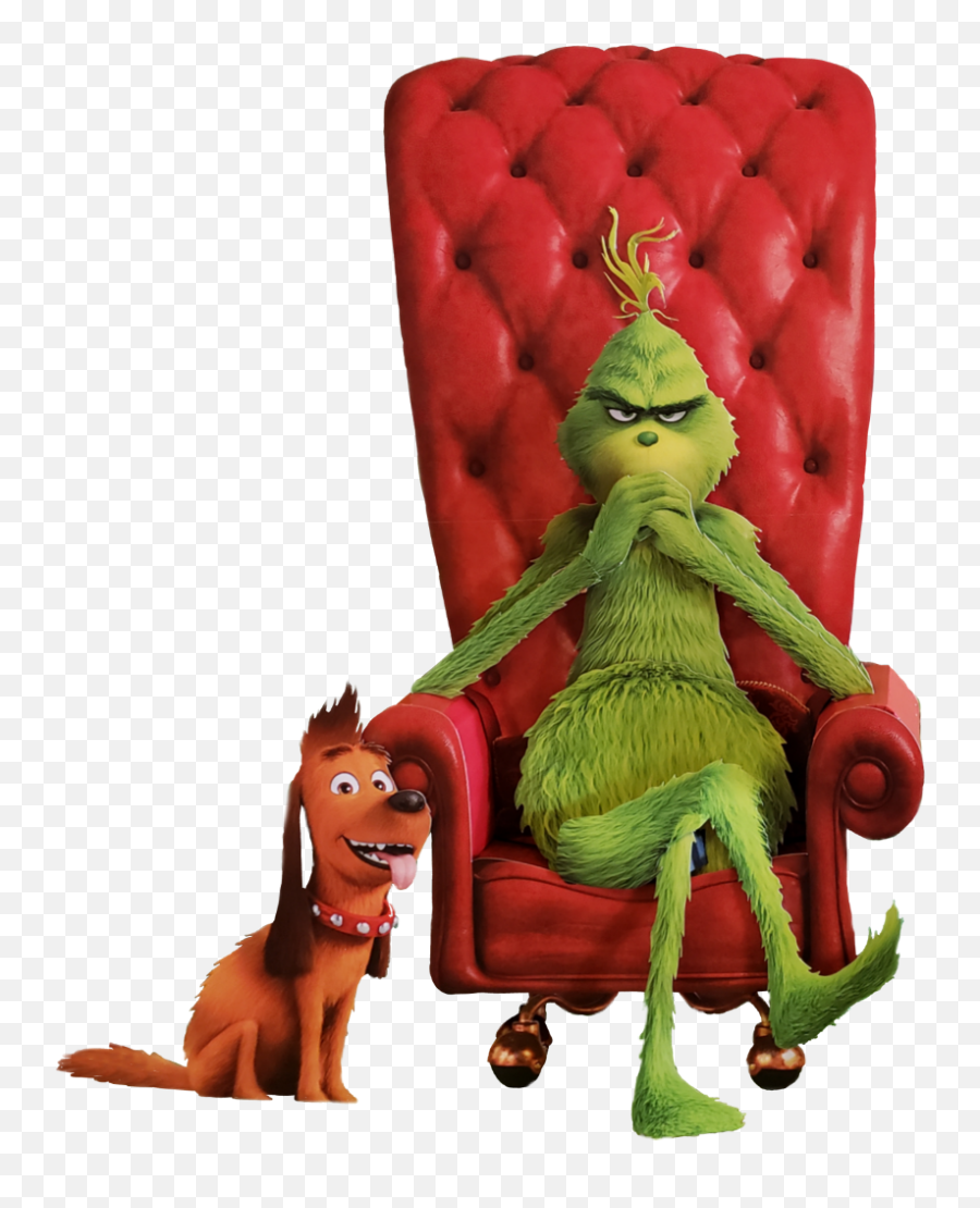 Grinch Green Christmas Chair Movieprop - Grinch Sitting In Chair Emoji,Grinch Emoji