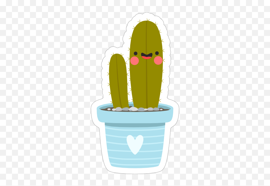 Happy Waving Cactus Sticker - Illustration Emoji,Cactus Lightning Emoji