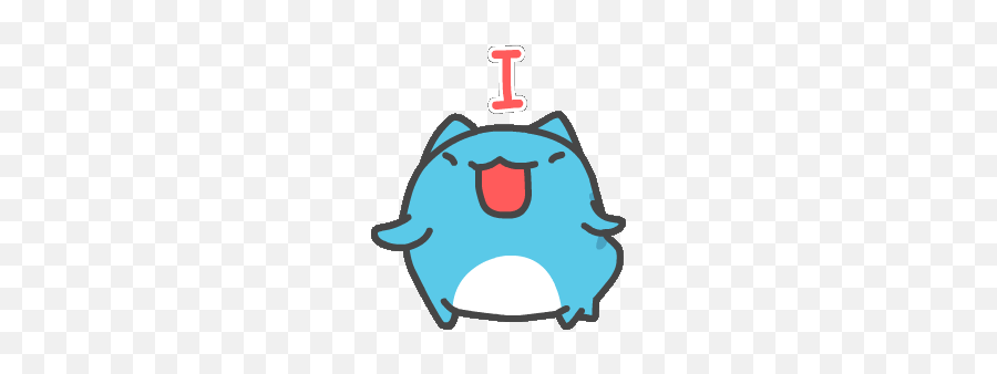 I Love You Cat Sticker - Love You Cartoon Cat Gif Emoji,Cat Emoticon With Keyboard