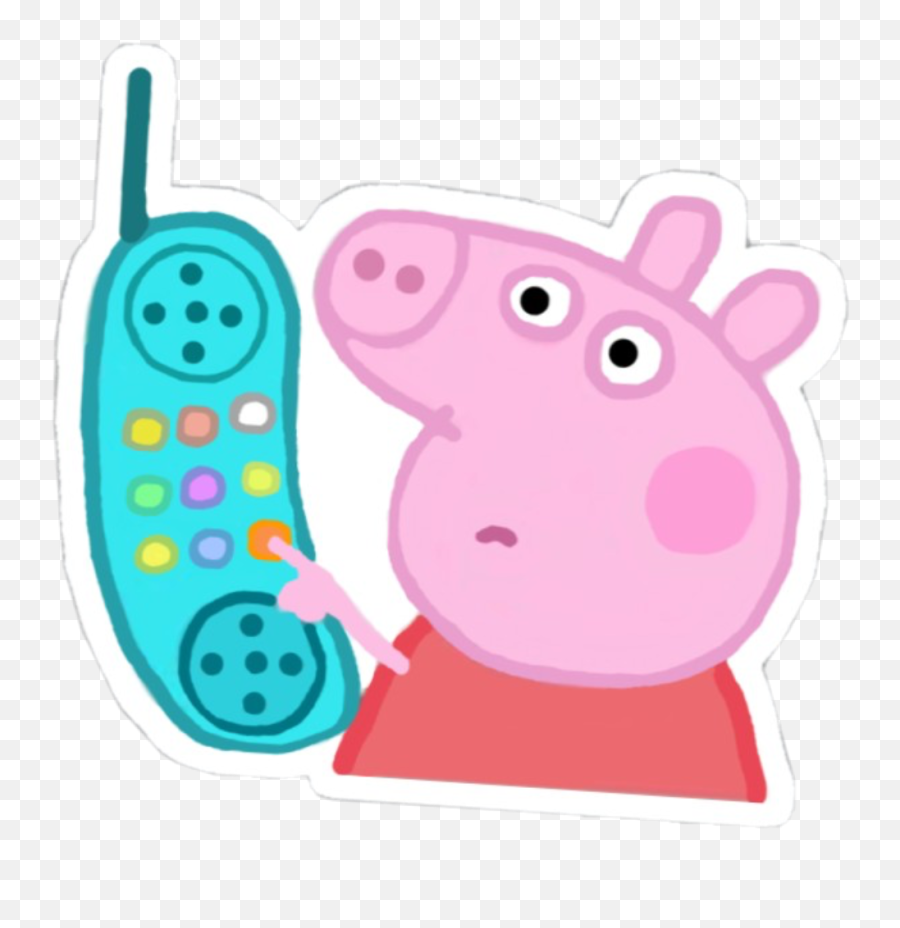 Peppa Pig Hang Up Whistle Beep Freetoedit - Peppa Pig Hanging Up The Phone Emoji,Whistling Emoji