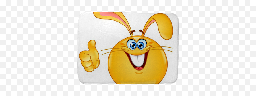 Bunny Emoticon Bath Mat Pixers - Easter Bunny Thumbs Up Emoji,Bunny Emoticon