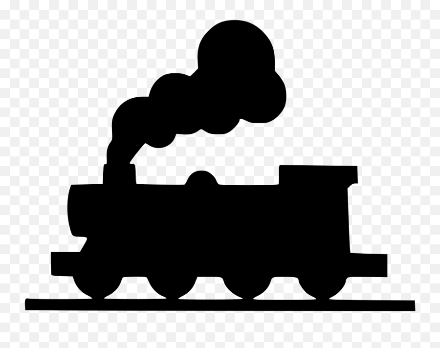 Rail Transport Train Steam Locomotive Silhouette - Clipart Steam Engine Silhouette Emoji,Steam Emoji Art