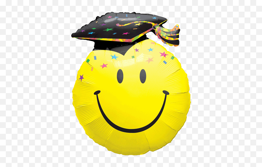 Graduate Student Helium Foil Balloon - Smiley Graduation Balloon Emoji,P Emoticon