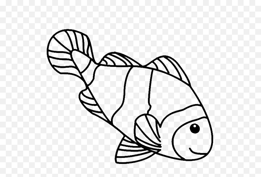 Clown Fish To Color - Clown Fish Line Drawing Emoji,Clown Fish Emoji