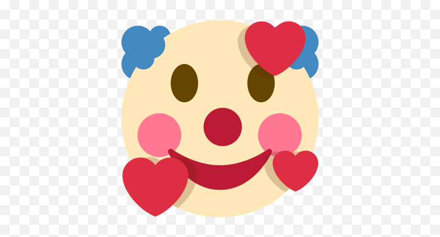 Emoji Remix On Twitter Clown Face Smiling Face - Happy,Twitter Heart Emoji