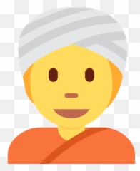 Person Wearing Turban Emoji - Happy