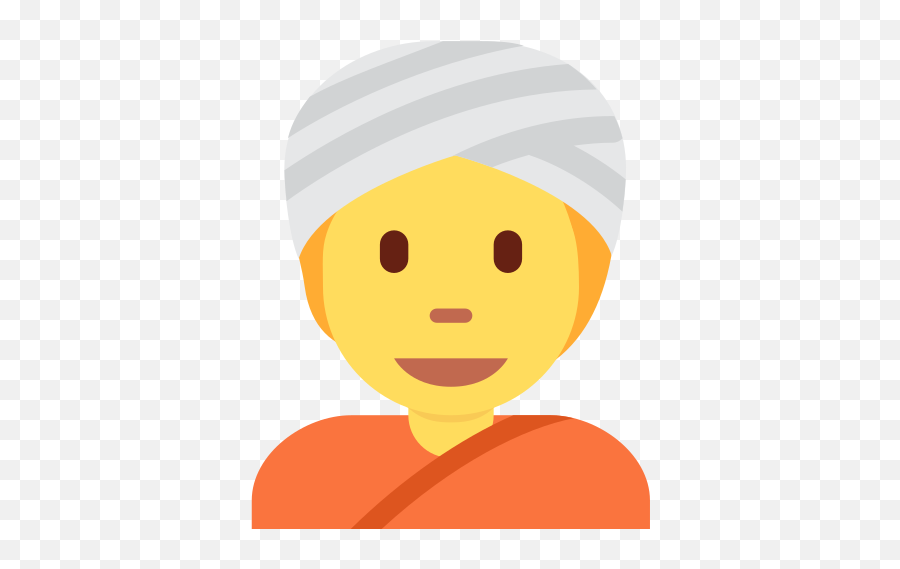Person Wearing Turban Emoji - Happy,Arab Emoji