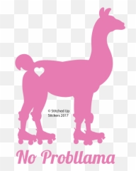 No Probllama Derby Llama - Roller Skating Emoji