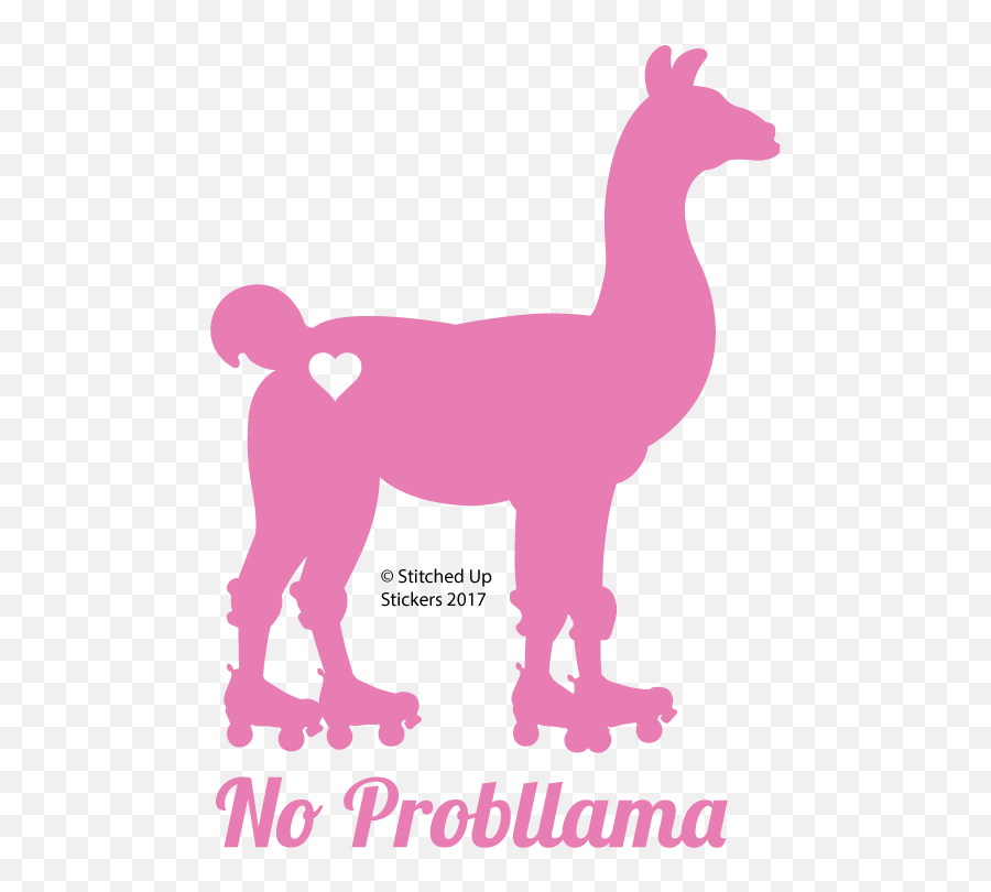 No Probllama Derby Llama - Roller Skating Llama Emoji,Mouthless Emoji