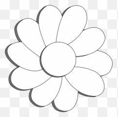White Flower Clip Art Flowers Black - Dot Emoji