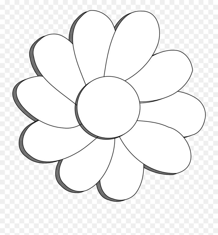 White Flower Clip Art Flowers Black - Dot Emoji,Black And White Flower Emoji