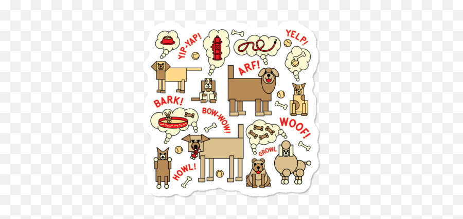 Dbh Collective White Dog Stickers Design By Humans - Animal Figure Emoji,Barking Dog Emoji
