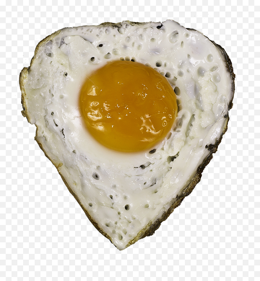 Egg Fried Yolk Heart Shaped Heart - Egg Heart Png Emoji,Frying Pan Emoji
