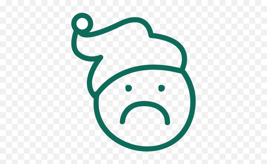Frown Santa Claus Hat Face Green Stroke - Clip Art Emoji,Dreidel Emoji