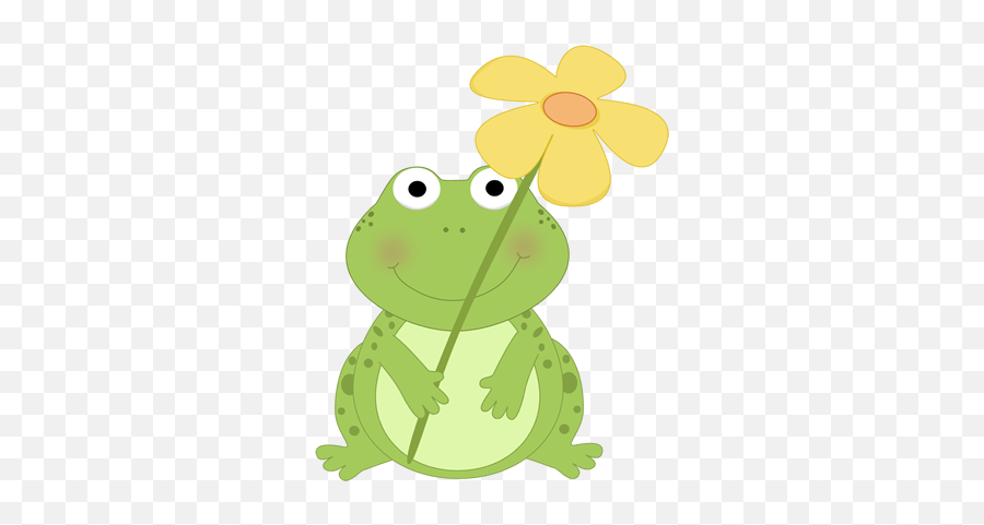 Kawaii Cute Frog Clipart - Cute Spring Flowers Clip Art Emoji,Peapod Emoji