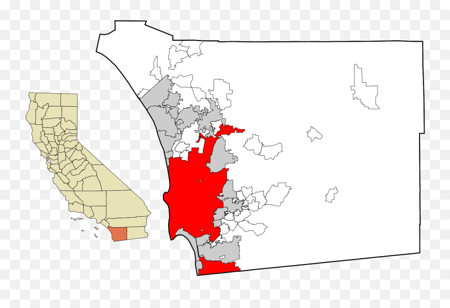 San Diego County California Incorporated And - San Diego County Plain Map Emoji,Exploding Head Emoji