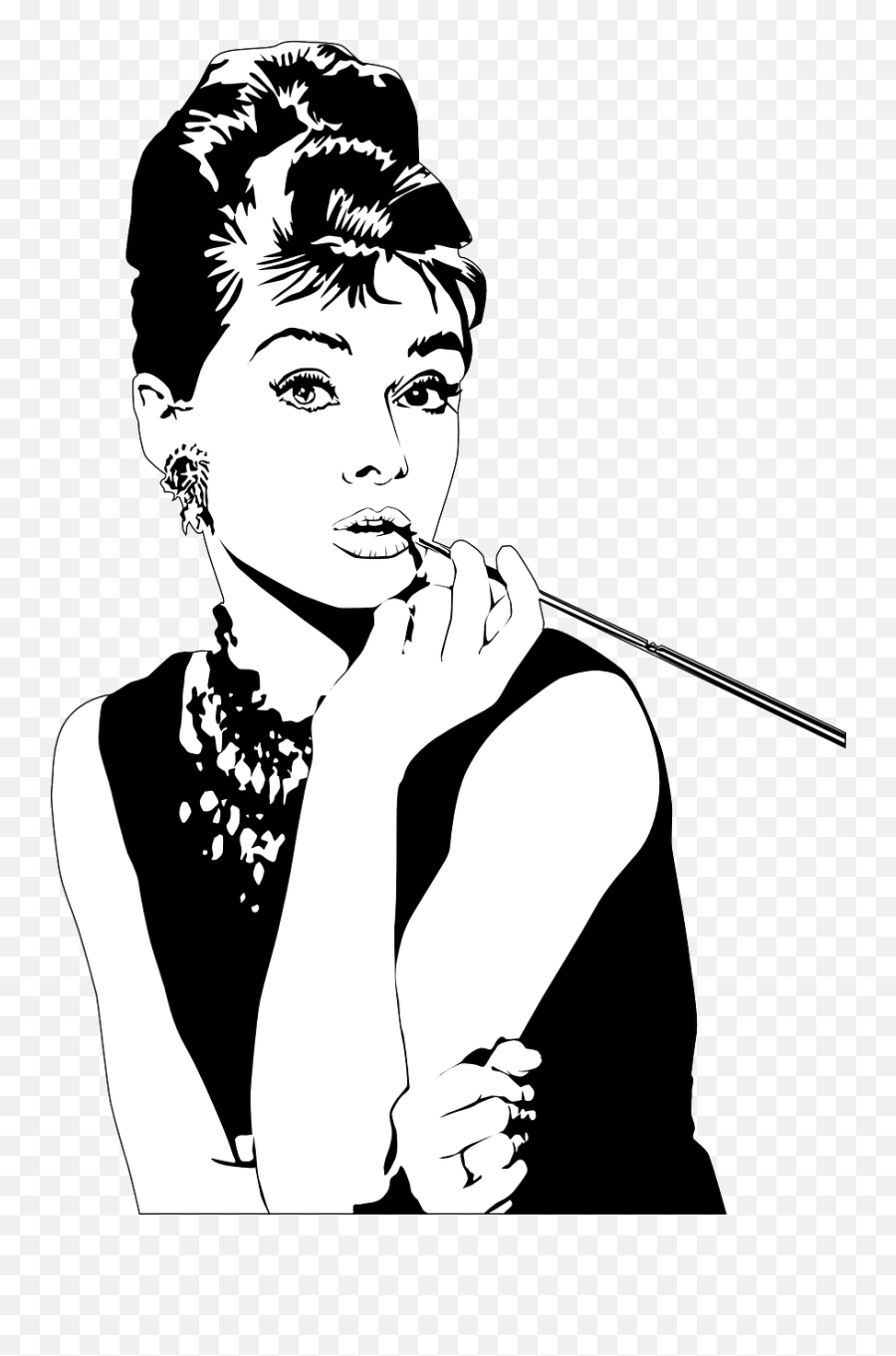 Audrey Hepburn Actress Lipstick Woman - Audrey Hepburn Clipart Emoji,Girl Lipstick Dress Emoji