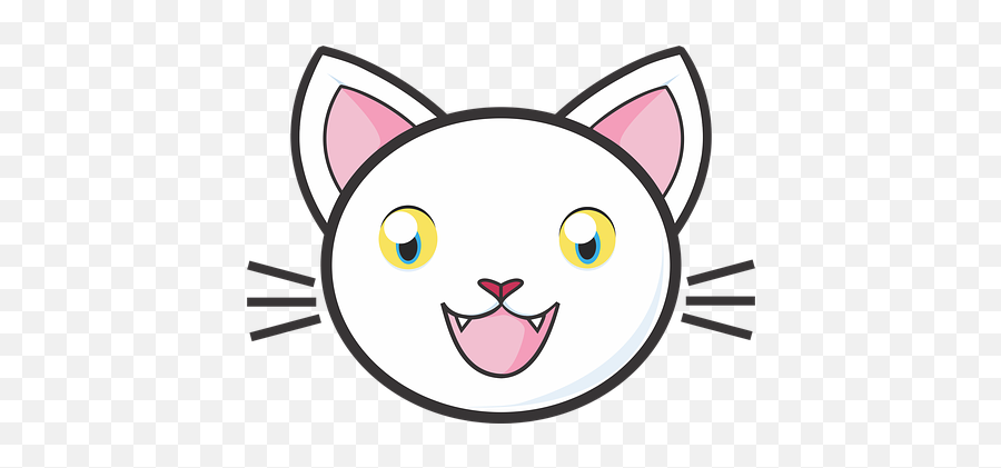 Free White Cat Cat Illustrations - Cat Head Png Cartoon Emoji,White Tiger Emoji