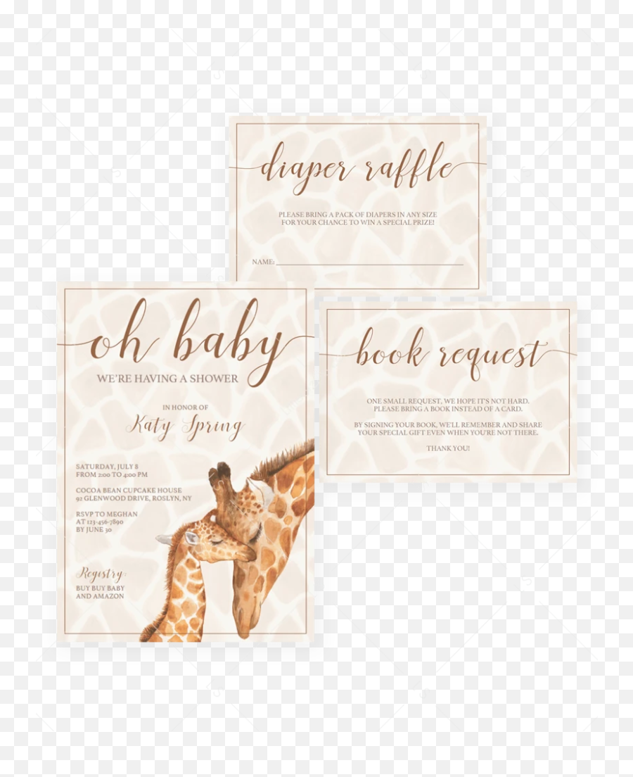 Invitation Templates For Giraffe Baby Shower Instant Download - Giraffe Baby Shower Invite Emoji,Giraffe Emoji