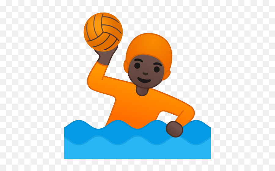 Person Playing Water Polo Dark Skin Tone Emoji - Women Water Polo Emoji,Nba Player Emoji
