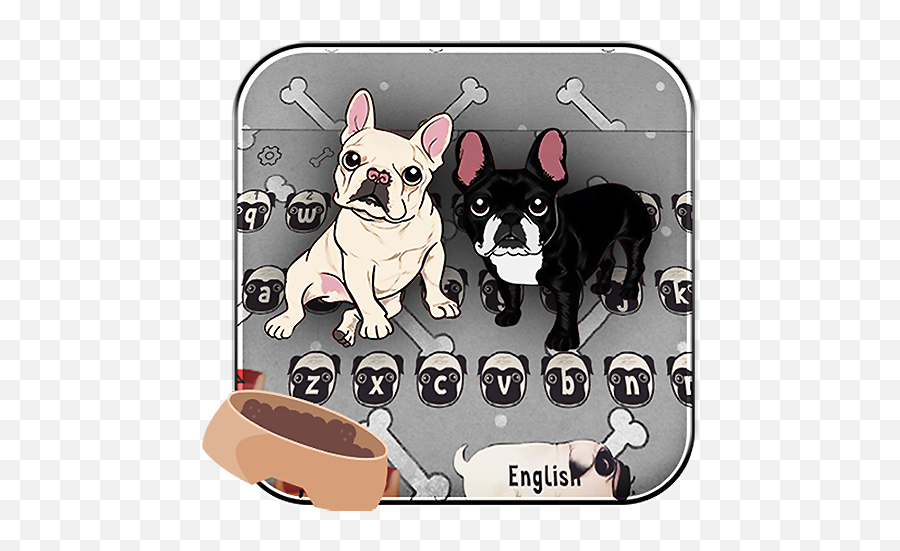 Twins Bulldog Keyboard - French Bulldog Emoji,Bulldog Emoji
