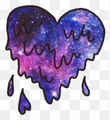 Universe Blue Purple Glowing Drip - Picsart Dripping Effect Heart Emoji