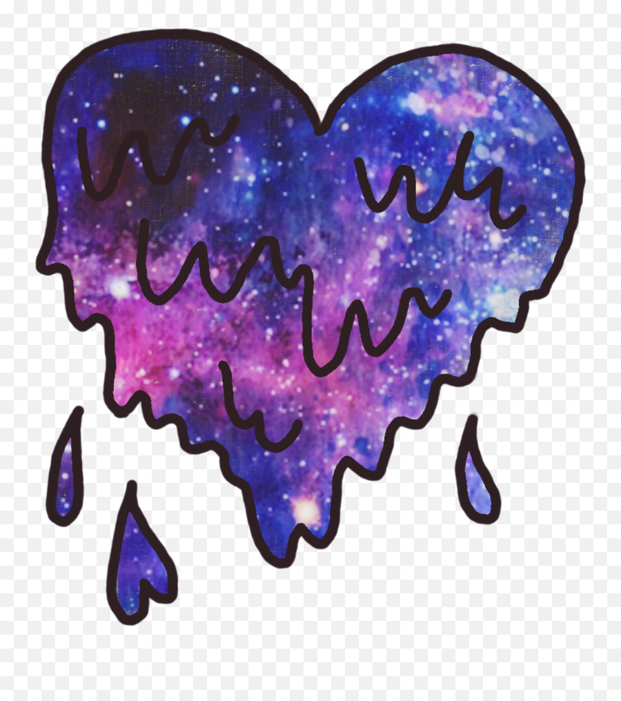 Universe Blue Purple Glowing Drip - Picsart Dripping Effect Heart Emoji,Melting Heart Emoji