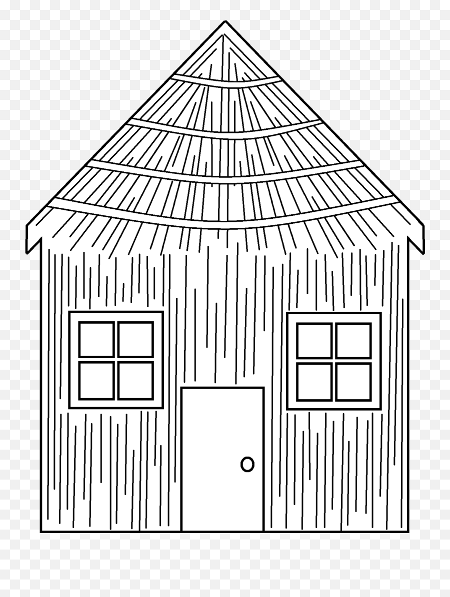 Straw House Jpg Royalty Free Black - Three Little Pig House Drawing Emoji,House Emoji Copy And Paste
