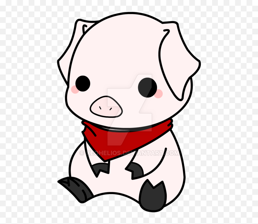 Chibi Farm Pig - Chibi Pig Drawing Emoji,Farm Emoji - free transparent ...