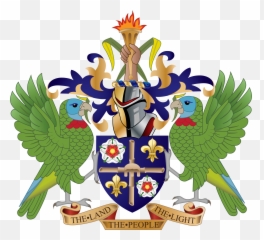 Flag Of Saint Lucia Flag Download - Coat Of Arms Of Saint Lucia Emoji,St Lucian Flag Emoji