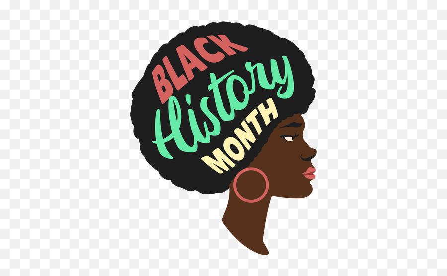Black History Month Woman Earring Flat - Transparent Png Black History Month Logo Png Emoji,Black Girl Emoji