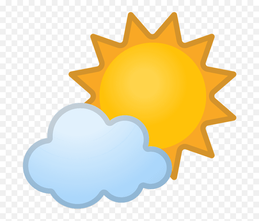 Sun Behind Small Cloud Emoji Clipart Free Download - Cloud And Sun Icon,Raindrop Emoji
