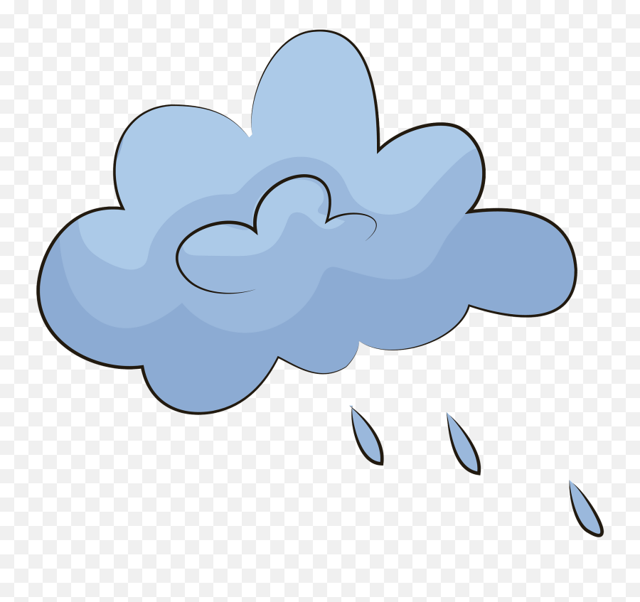 Rainy Cloud Clipart - Lovely Emoji,Raining Emoji