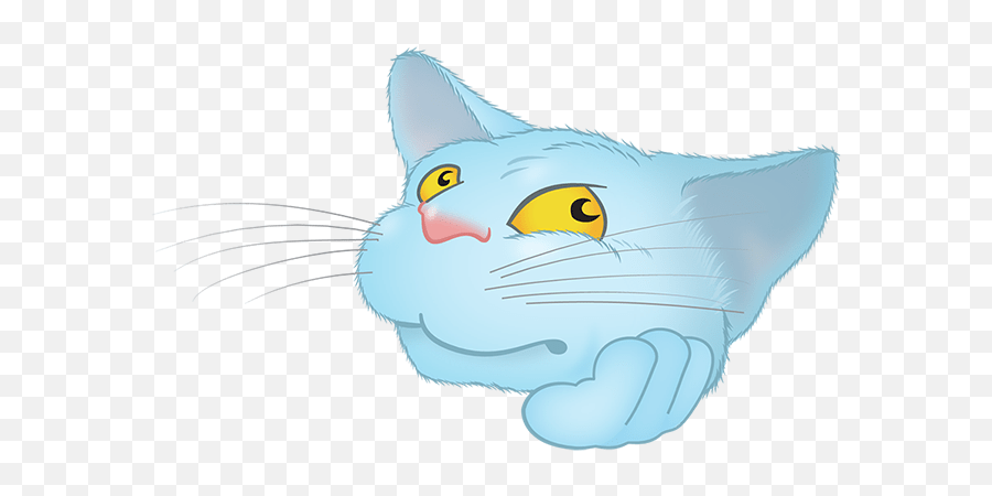 Blue Cat Emoji By Yann Le Roux - Soft,Catemoji