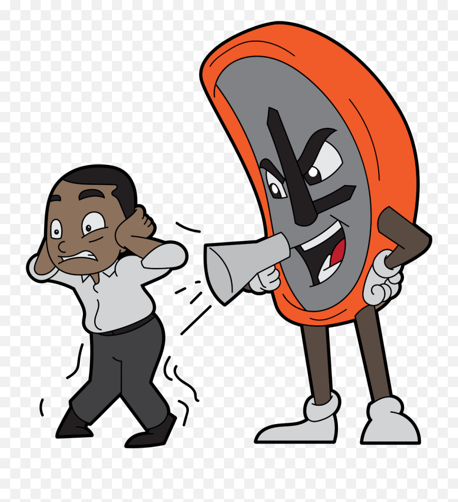 Cartoon Black Guy Being Shouted At By A Clock - Cartoon Emoji,Grit Teeth Emoji