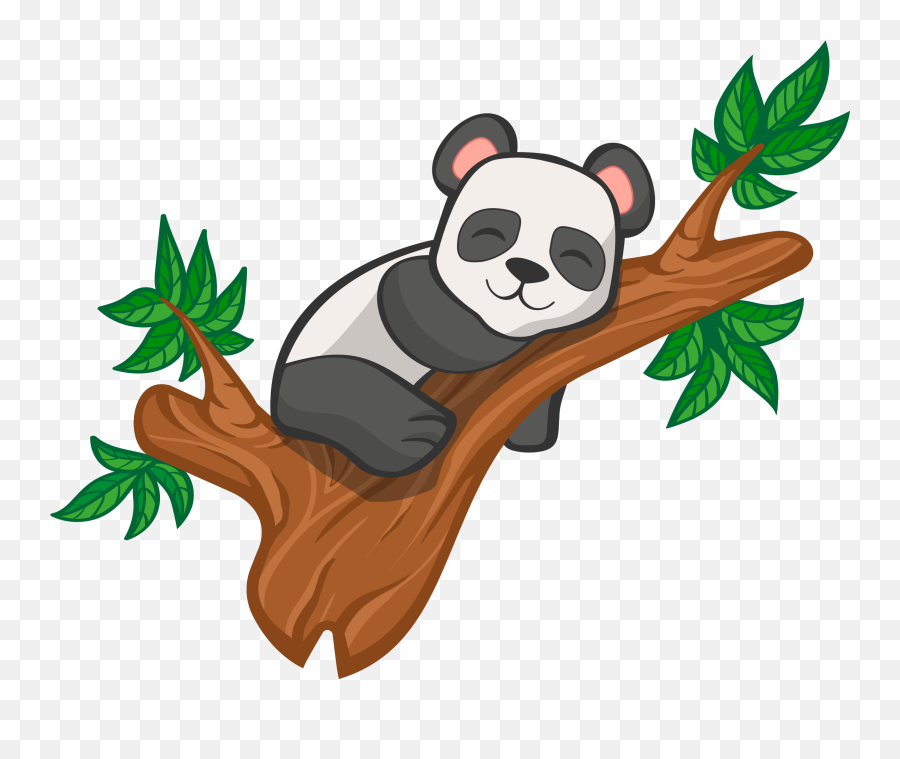Panda Clipart Public Domain Panda - Clipart Panda On A Tree Emoji,Giant Eggplant Emoji
