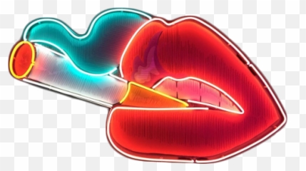 Emoji Tumblr Labios Cigarro Neon Red - Neon Signs Transparent Background,Red Light Emoji