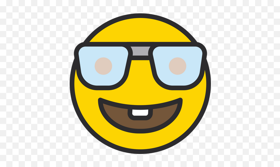 Nerd Face Emoji Icon Of Colored Outline Style - Smiley,Nerd Emoji