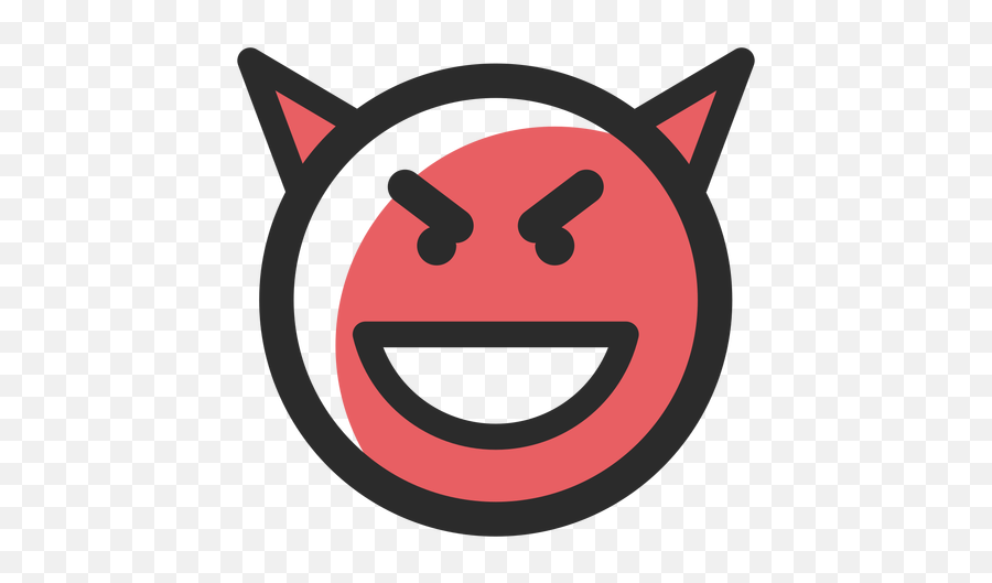 Devil Colored Stroke Emoticon - Imagen Diablo Png Emoji,Devil Emoji Png