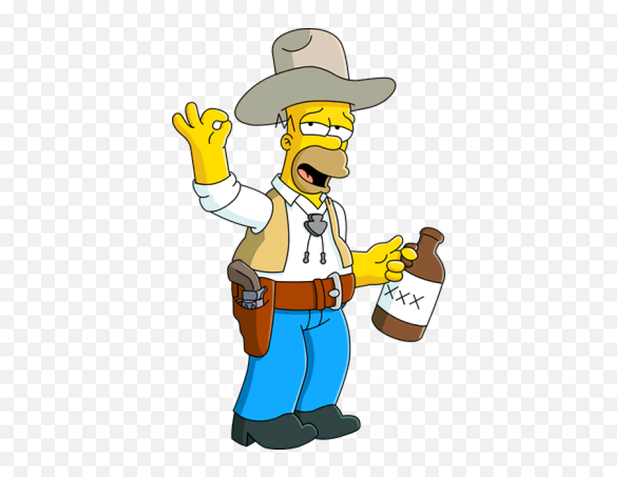 Cowboy Homer Unlock - Homer Simpson As A Cowboy Emoji,The Simpsons Emoji
