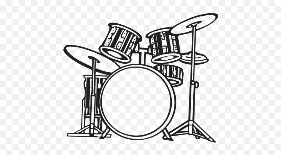 Black Clipart Drum - Drum Set Black And White Emoji,Drum Set Emoji