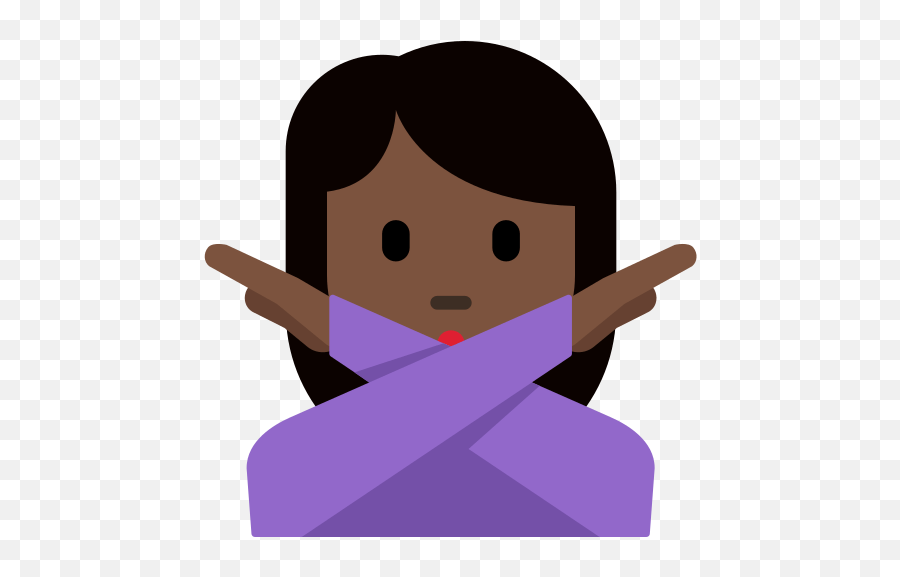 Woman Gesturing No Emoji With Dark Skin Tone Meaning - Woman Gesturing No Emoji,No Emoji